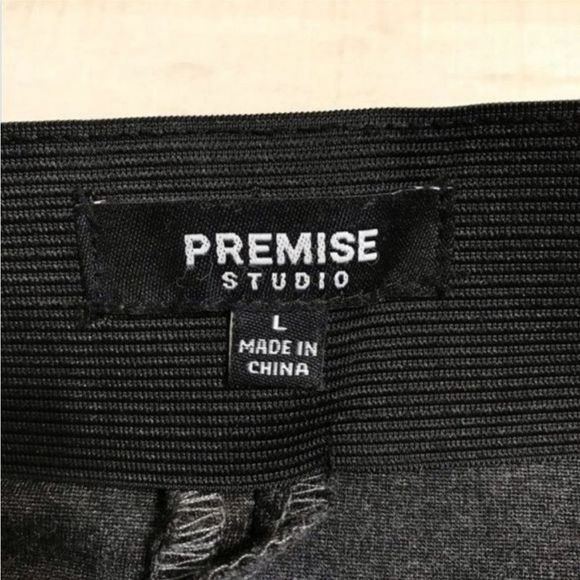 Premise Studio Skirt Mini Gray Black Women's Size Large - Picture 5 of 12